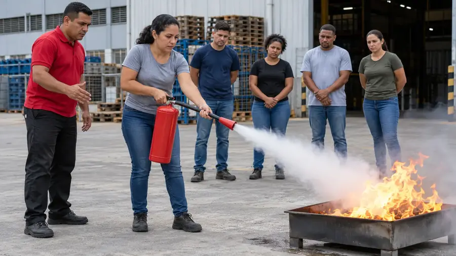 Treinamento de Brigada com extintor